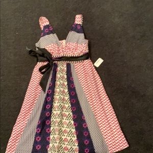 100% silk printed empire dress